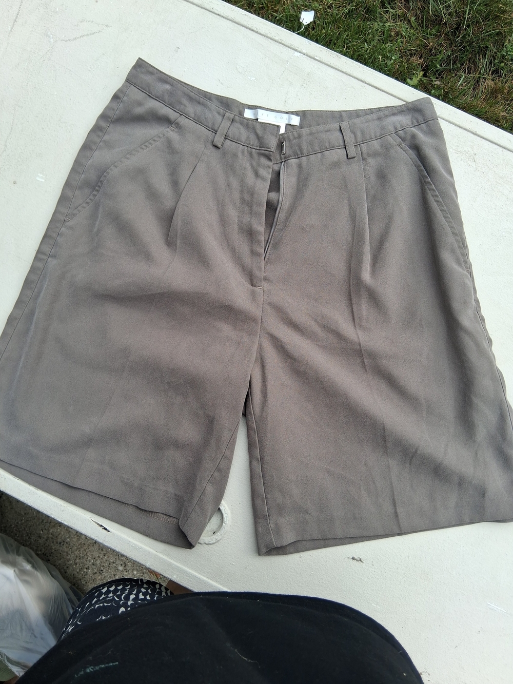 Nike Women's Taupe Pleated Bermuda Shorts